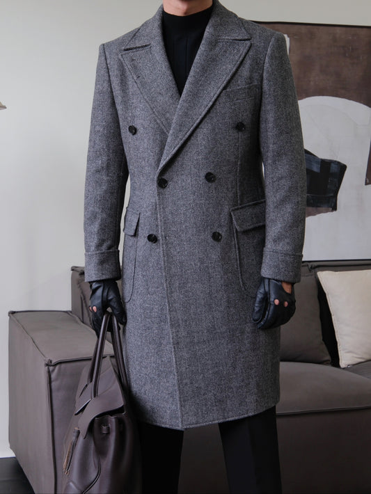 Wool Double-Breasted President Overcoat
