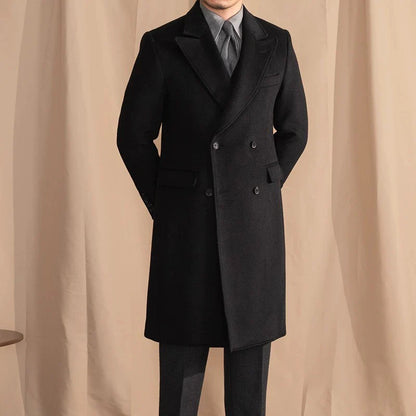 Men’s Black Wool Overcoat
