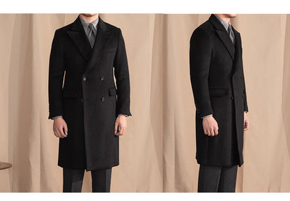 Men’s Black Wool Overcoat