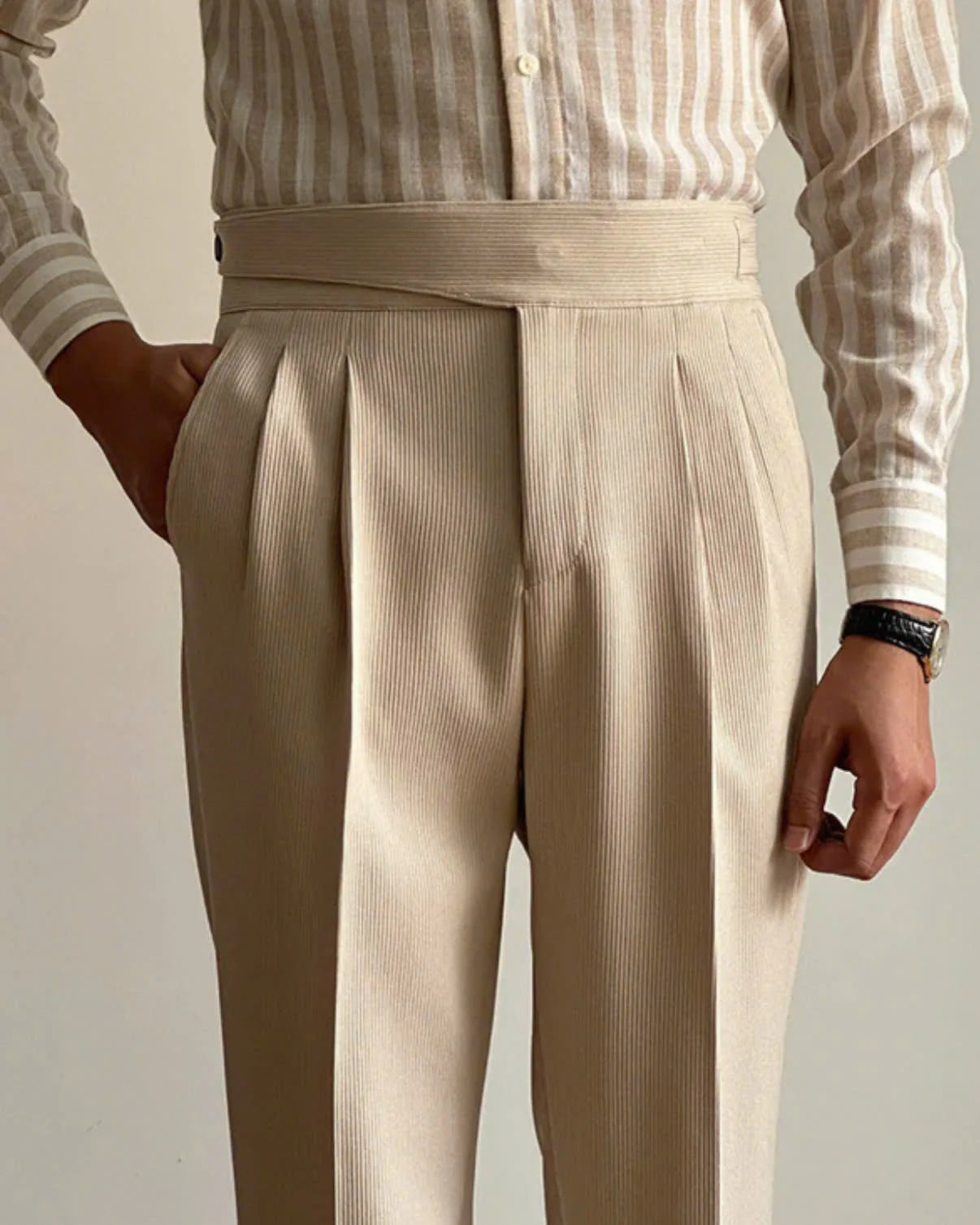 Textured Bologna Gurkha Trousers