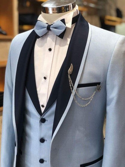 Slim-Fit Tuxedo Suit in Blue – Timeless Elegance for Every Occasion