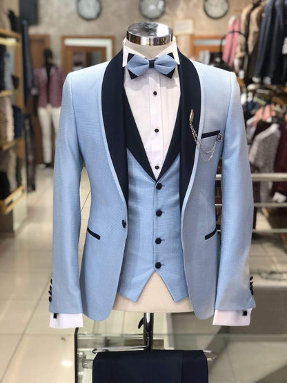 Slim-Fit Tuxedo Suit in Blue – Timeless Elegance for Every Occasion