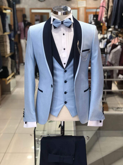 Slim-Fit Tuxedo Suit in Blue – Timeless Elegance for Every Occasion