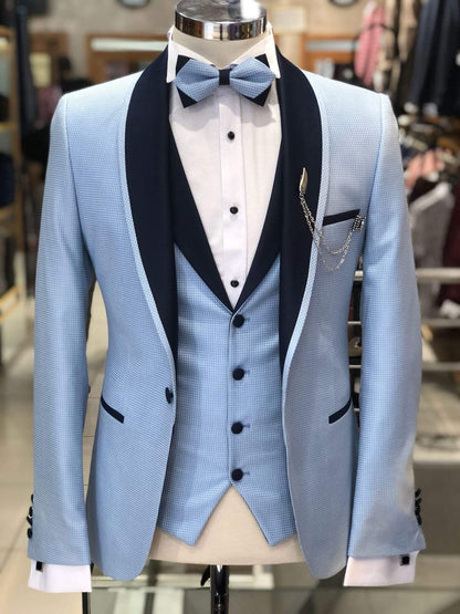 Slim-Fit Tuxedo Suit in Blue – Timeless Elegance for Every Occasion