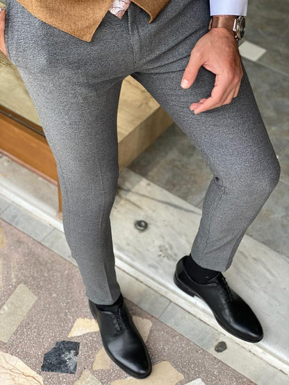 Wilson Gray Slim Fit Wool Pants - Elegant Versatility for Every Occasion