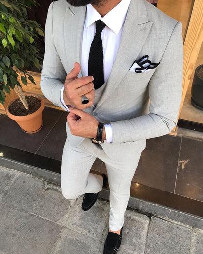 Davis Gray Slim-Fit Suit: Timeless Elegance for Every Occasion