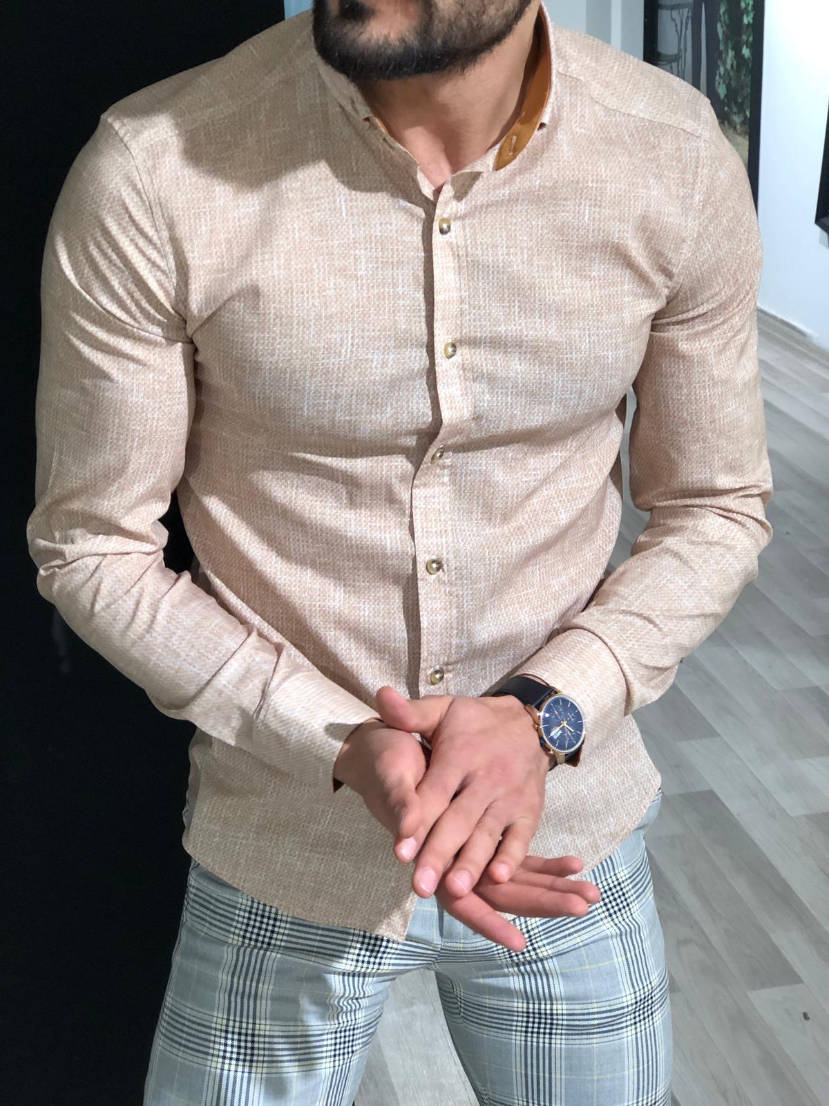 Capstone Beige Slim Fit Shirt: Versatile Elegance for Any Occasion