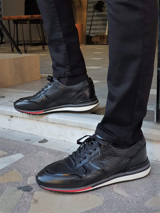 Elko Black Low-Top Sneakers – Elegant Comfort for Every Occasion