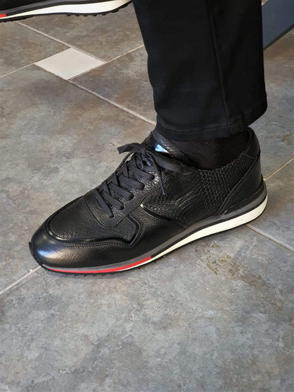 Elko Black Low-Top Sneakers – Elegant Comfort for Every Occasion