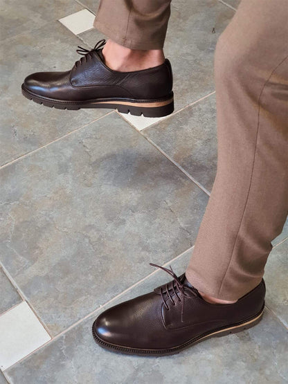 Elko Brown Laced Boots for Men