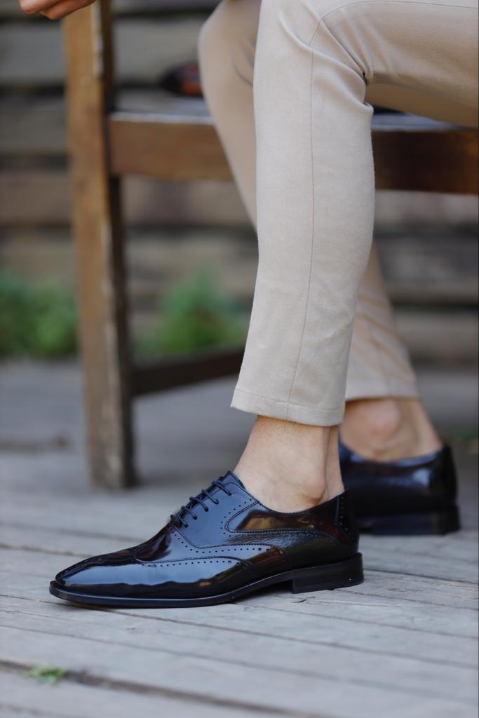 Empire Black Wing Tip Oxfords - Stylish Leather Footwear