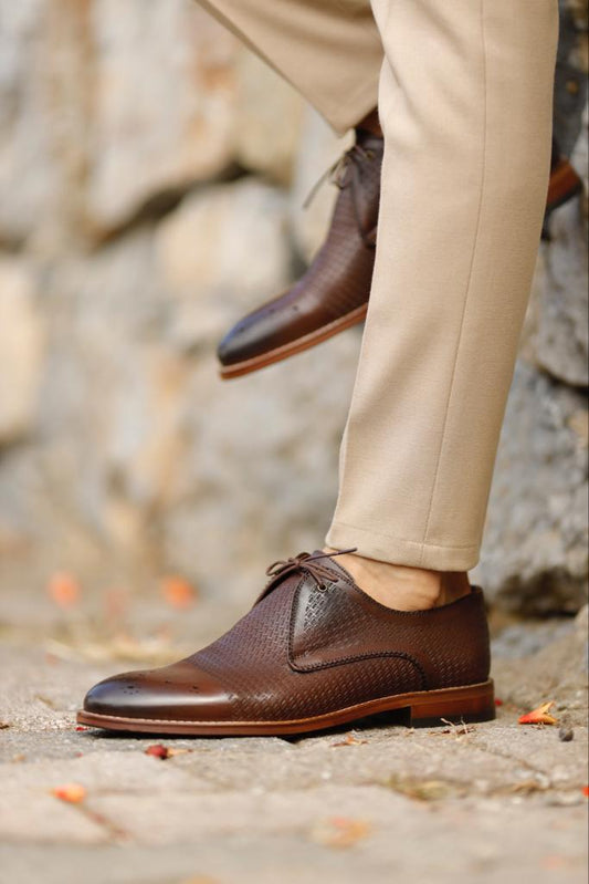 Empire Brown Laced Derby Shoes - Perfect for Any Occasion