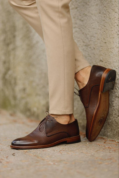 Empire Brown Laced Derby Shoes - Perfect for Any Occasion