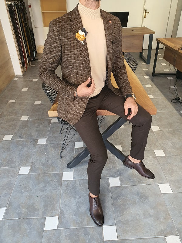 Eros Brown Slim Fit Blazer: A Versatile Tailored Jacket for Any Occasion