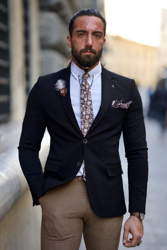 Fabio Black Slim Fit Blazer: The Ultimate Men's Tailored Jacket