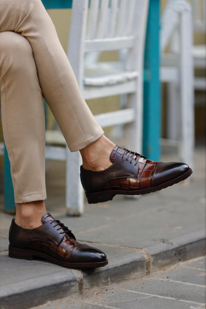 Lawson Brown Cap Toe Derby Shoes: Elegant Leather Footwear for Every Occasion