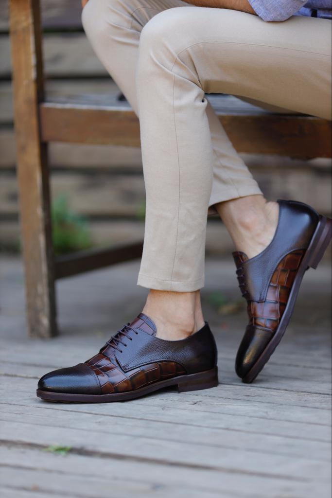 Lawson Brown Cap Toe Derby Shoes: Elegant Leather Footwear for Every Occasion