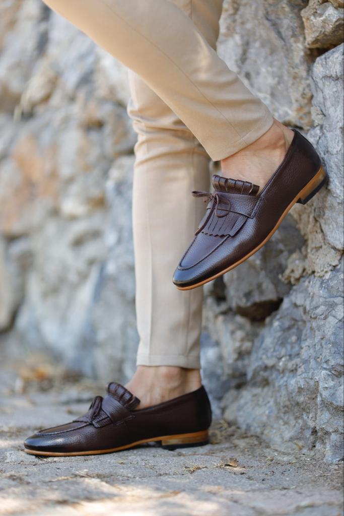 Lawson Brown Kilt Loafers - Elegant Leather Footwear for Any Occasion