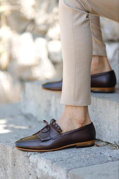 Lawson Brown Kilt Loafers - Elegant Leather Footwear for Any Occasion