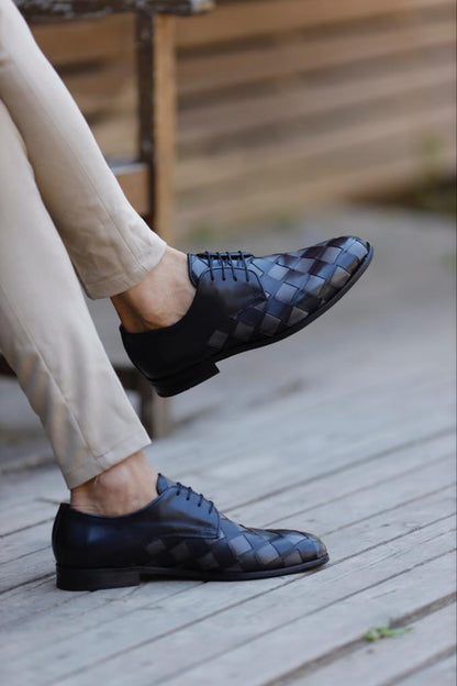 Lawson Gray Black Laced Derby Shoes – Sophisticated Leather Footwear for Every Occasion