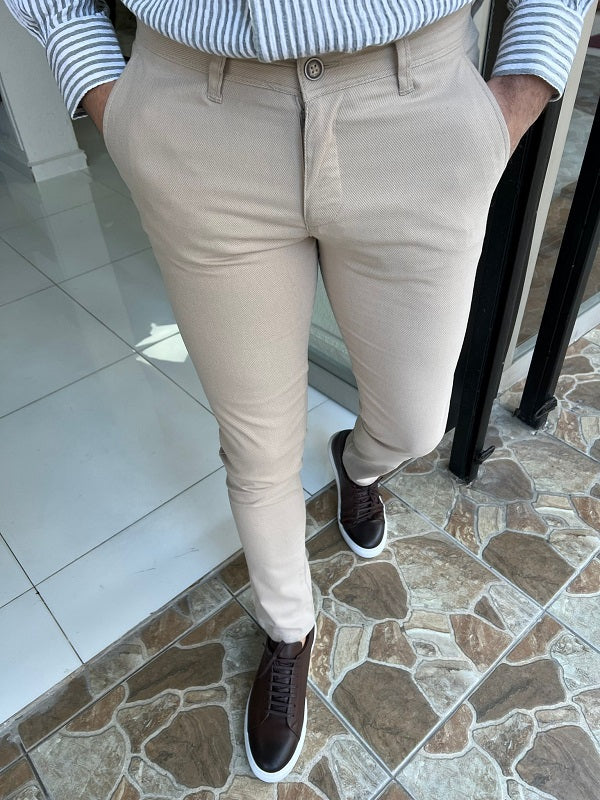 Rockford Beige Slim Fit Cotton Pants