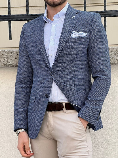 Rockford Blue Slim Fit Notch Lapel Blazer for Sophisticated Style