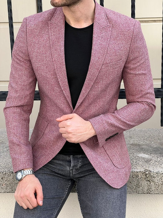 Rockford Burgundy Slim Fit Wool Blazer for Elegant Occasions