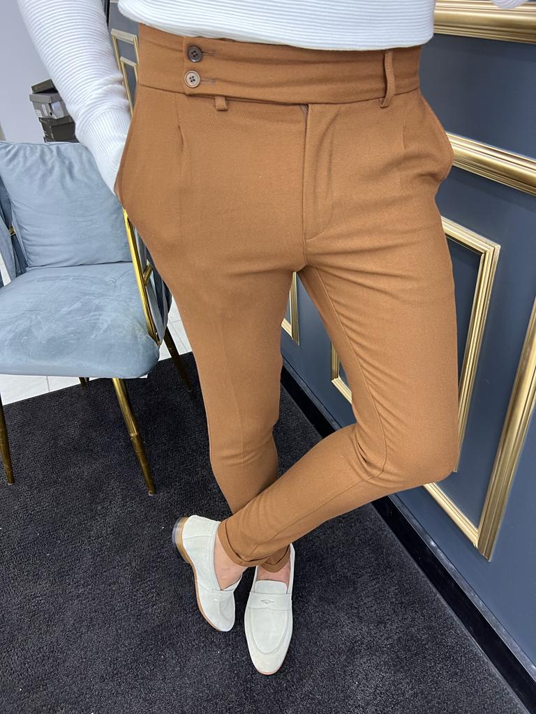 Avion Camel Slim Fit Cotton Pants