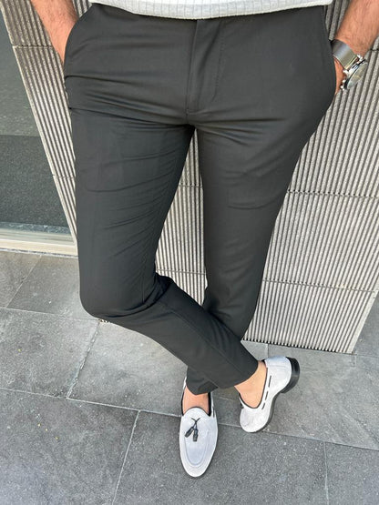 Tampa Black Slim Fit Cotton Pants for Every Occasion