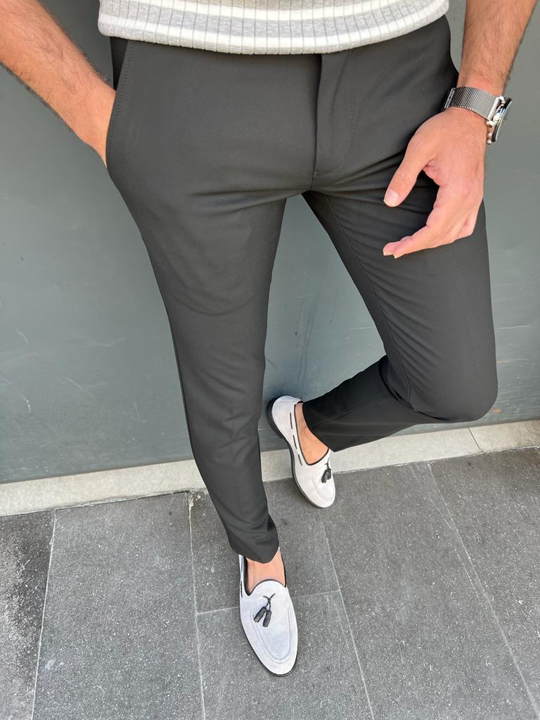 Tampa Black Slim Fit Cotton Pants for Every Occasion