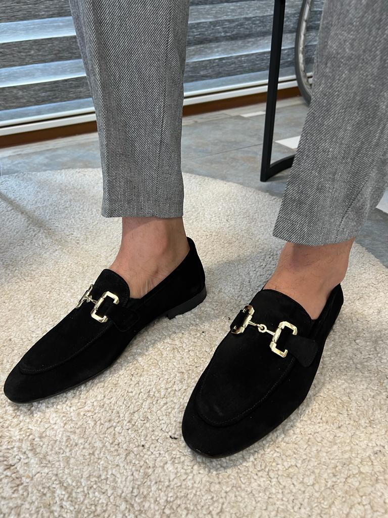 Tampa Black Suede Loafers