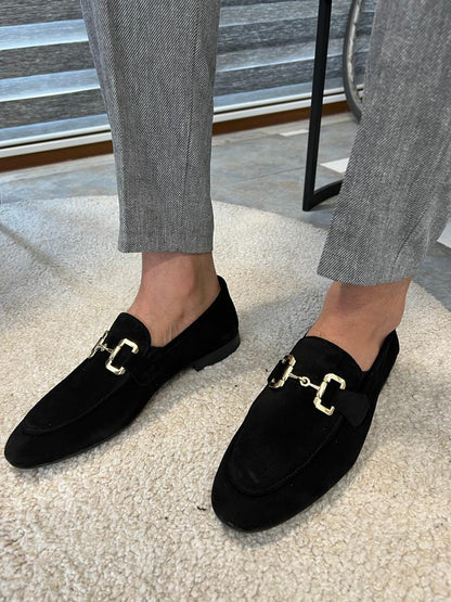 Tampa Black Suede Loafers