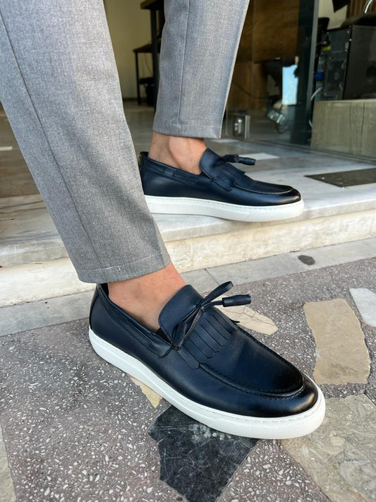 Tampa Dark Blue Kiltie Loafers for Men