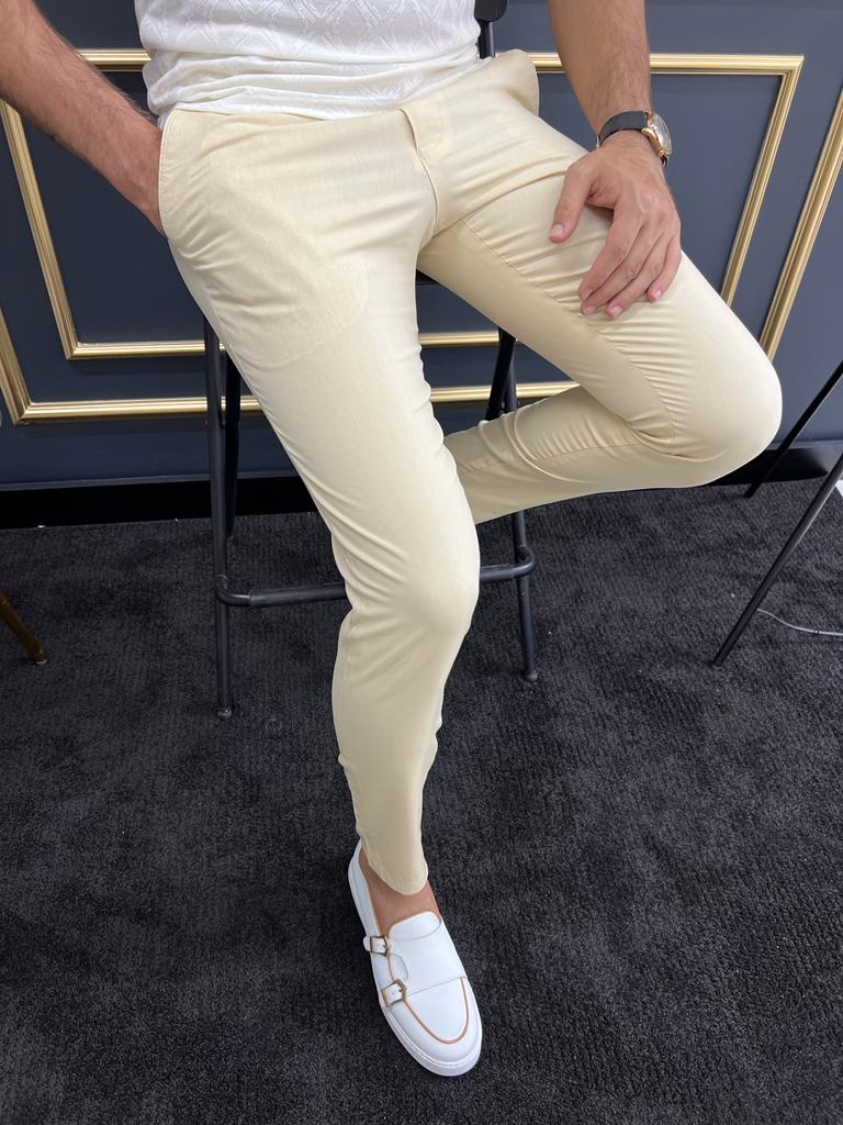 Tampa Yellow Slim Fit Cotton Pants