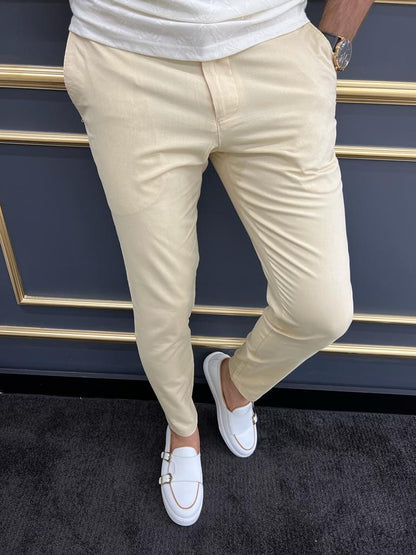 Tampa Yellow Slim Fit Cotton Pants