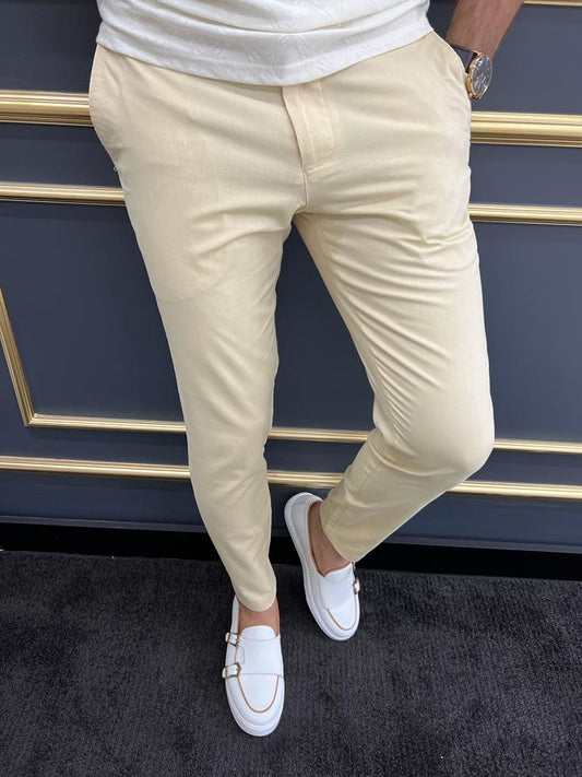 Tampa Yellow Slim Fit Cotton Pants