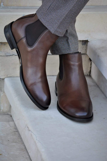 Vicenza Calf Leather Boots in Brown - Elevate Your Style