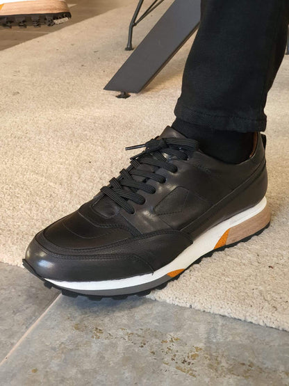 Vicenza Laced Leather Shoes - Timeless Elegance in Black