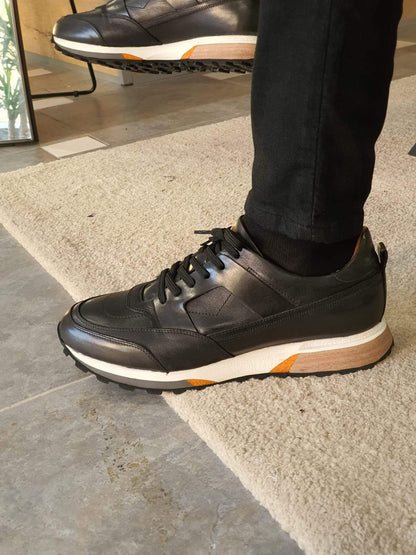 Vicenza Laced Leather Shoes - Timeless Elegance in Black