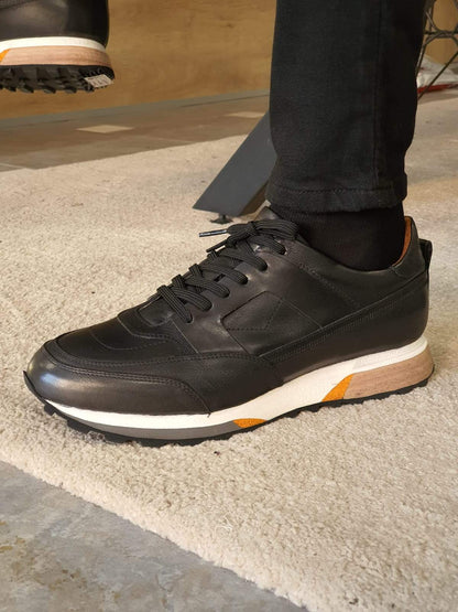 Vicenza Laced Leather Shoes - Timeless Elegance in Black