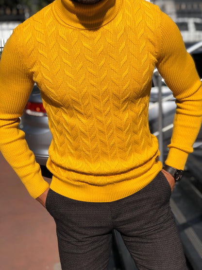 Calvin Slim-Fit Turtleneck Knitwear in Yellow