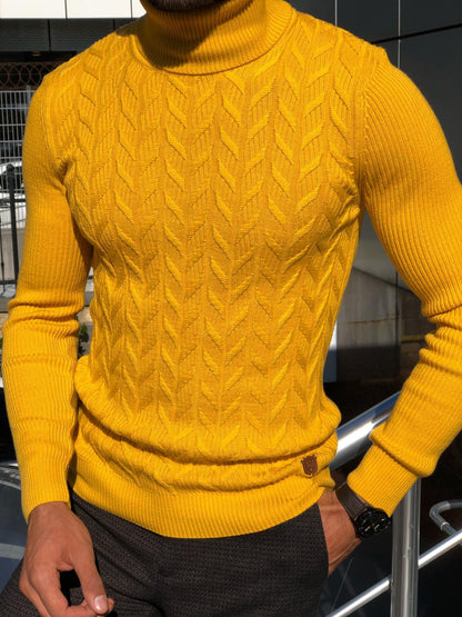 Calvin Slim-Fit Turtleneck Knitwear in Yellow