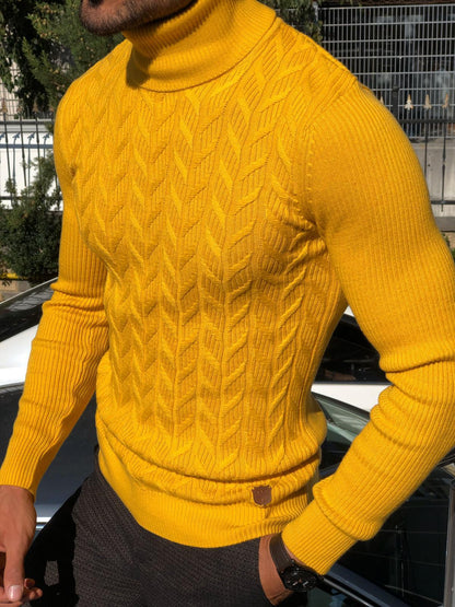 Calvin Slim-Fit Turtleneck Knitwear in Yellow