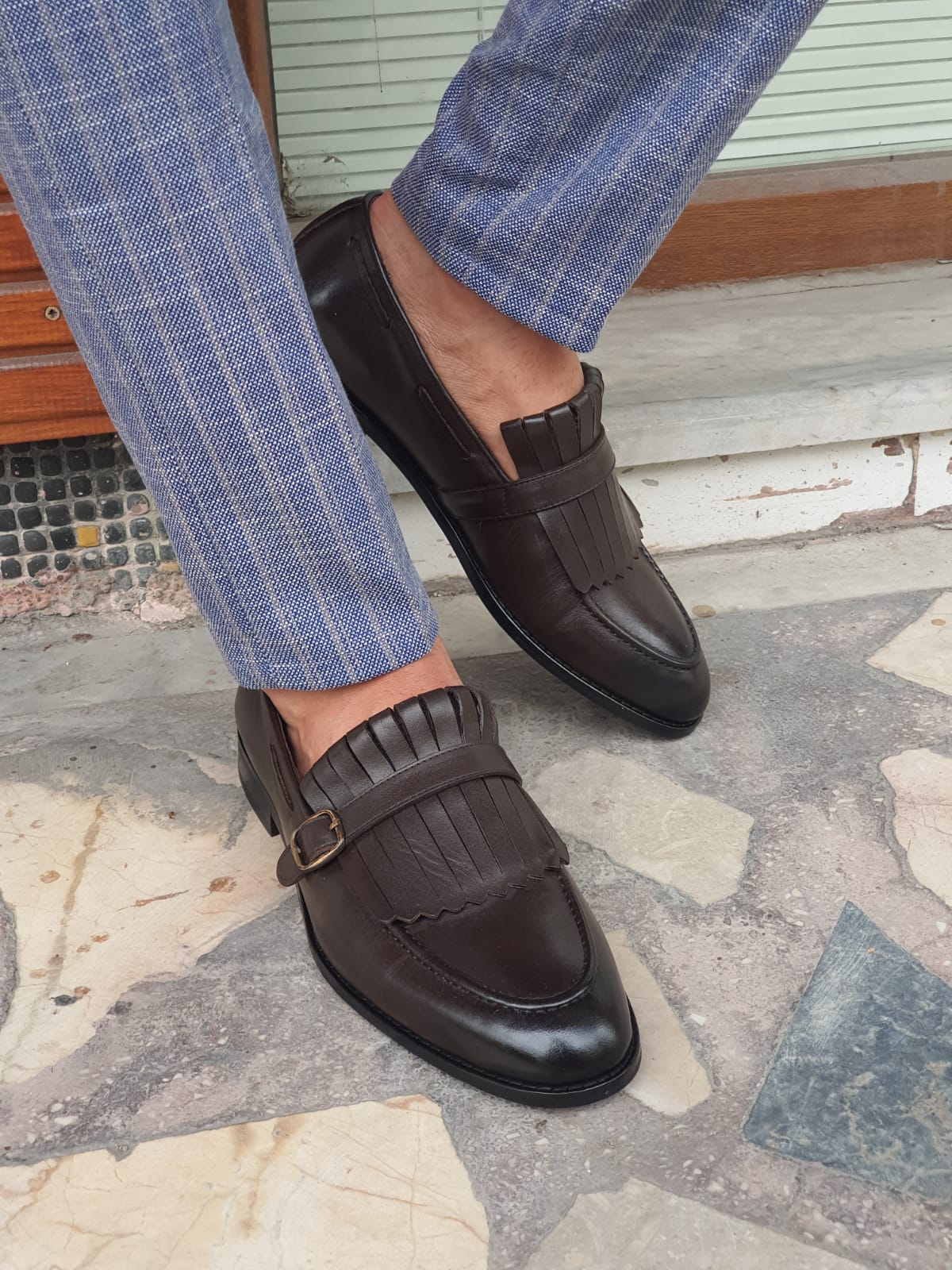 Jackson Brown Kilt Loafers - Elegant Leather Footwear for Any Occasion