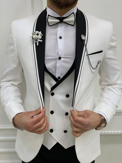 Napoli White Slim Fit Shawl Lapel Tuxedo
