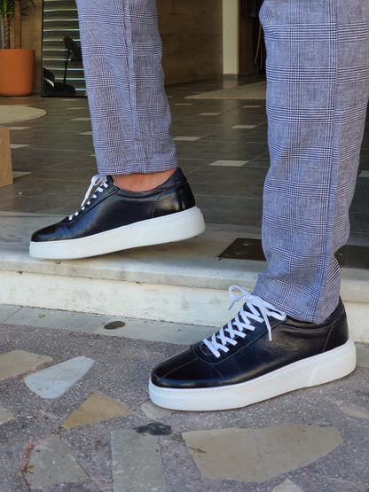 Montreal Navy Blue Mid-Top Sneakers for Men