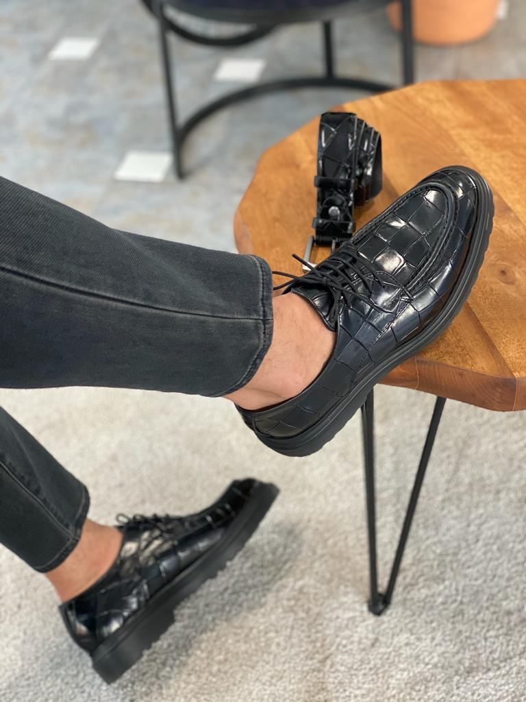 Toros Black Laced Derby - Classic Leather Formal Shoes