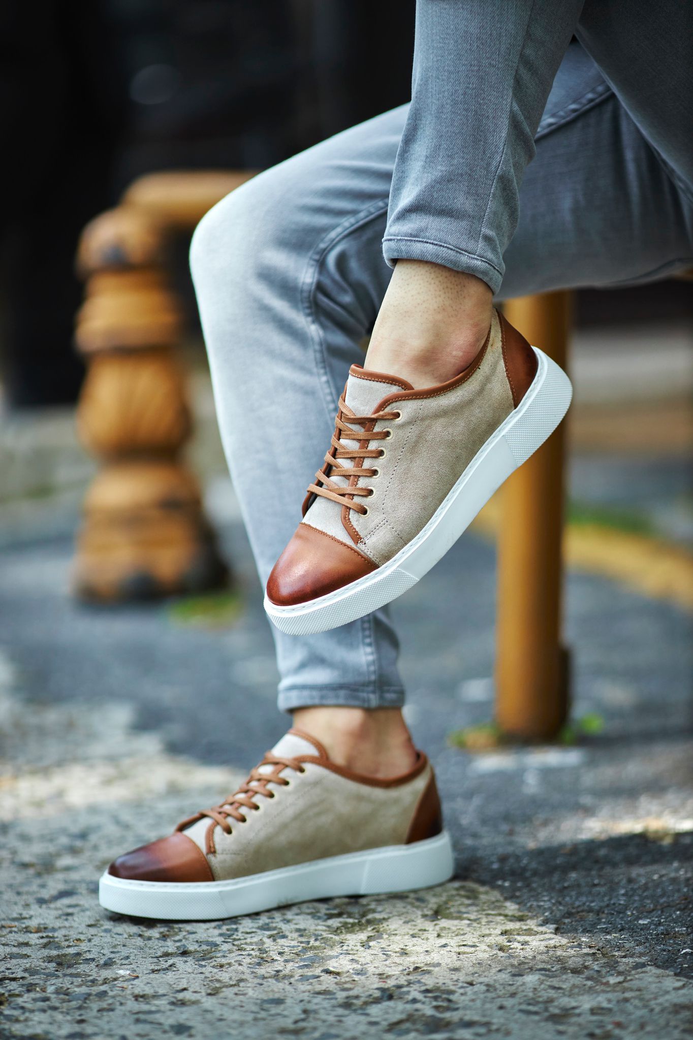 Prince Eva Sole Leather Beige Sneakers - Versatile Elegance for Every Occasion