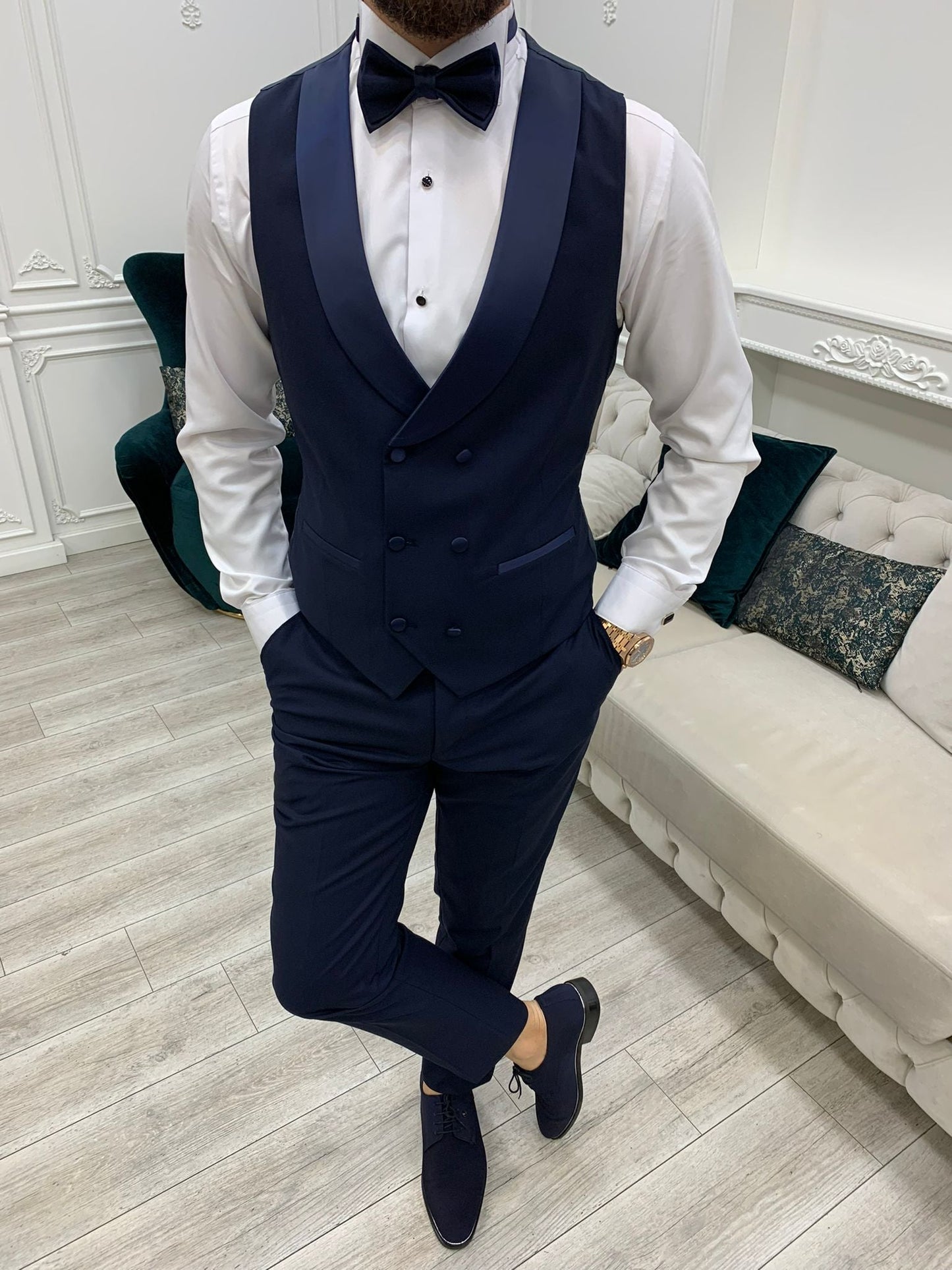 Porto Navy Blue Slim Fit Tuxedo for Timeless Elegance