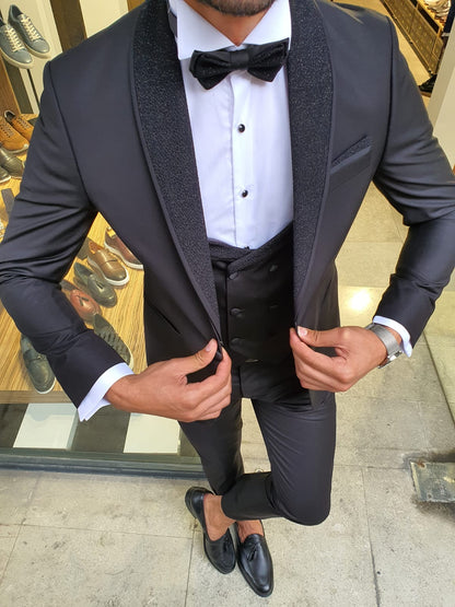 Midvale Black Slim Fit Shawl Lapel Tuxedo